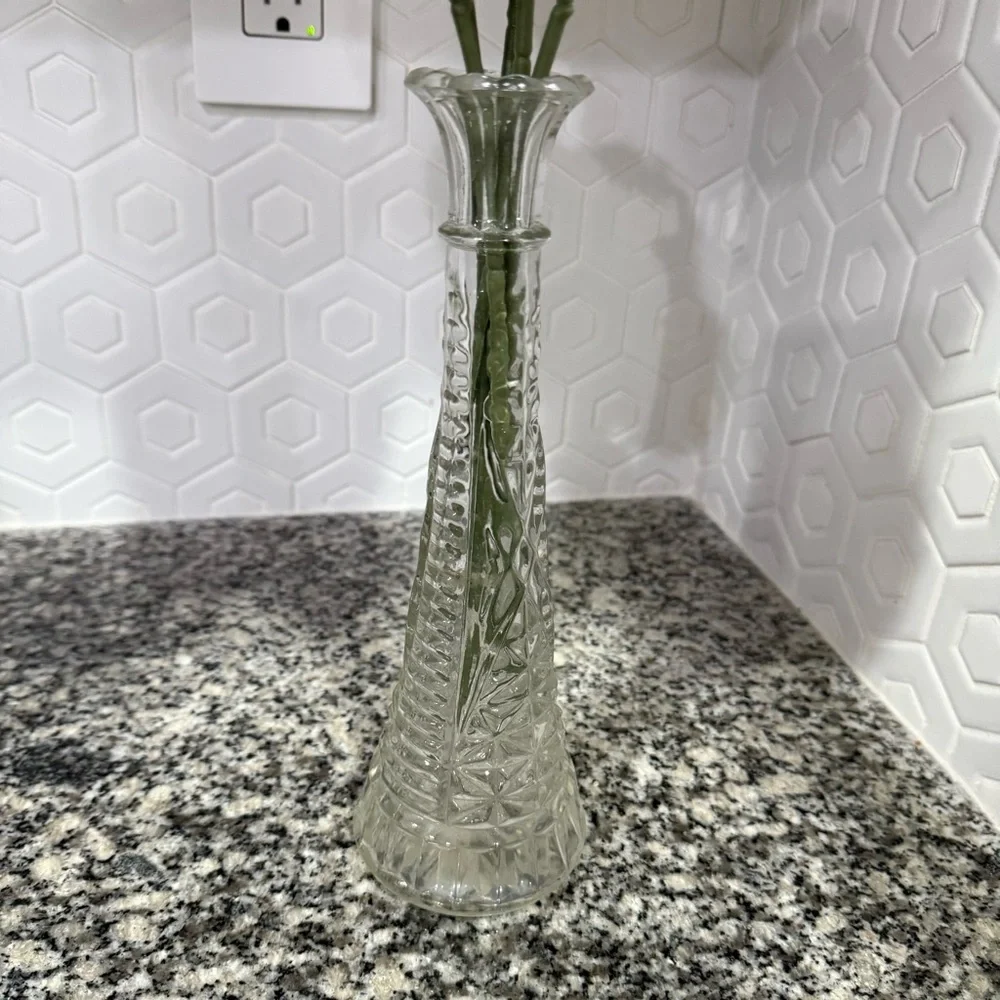 Vintage Anchor‎ Hocking Slim Floral Bud Vase - Picture 3 of 7
